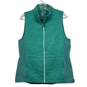 SWEATY BETTY Thermal Quilted Women's Running Vest, Emerald Green, Size 6